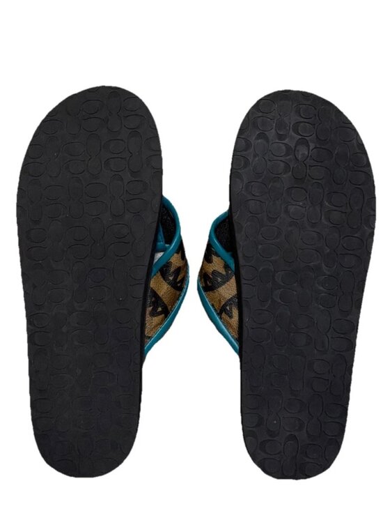 Coach Rexy By Guang Yu Black Blue Flip Flops Men\'s Size 8 / Women\'s Size 9 main image 6